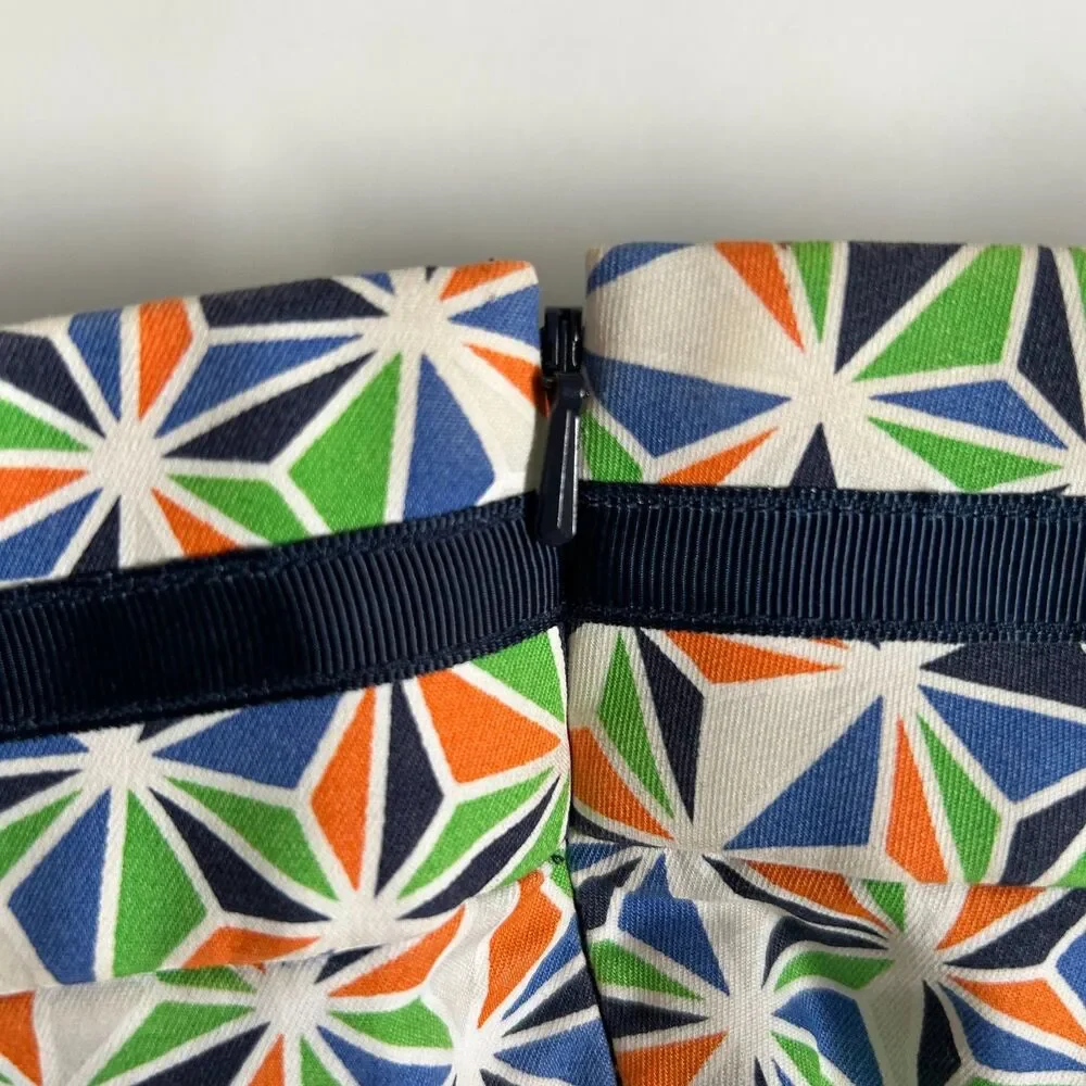 Oxford Golf Women’s Faux Wrap Skort Geometric Print Blue Green Orange Size 6